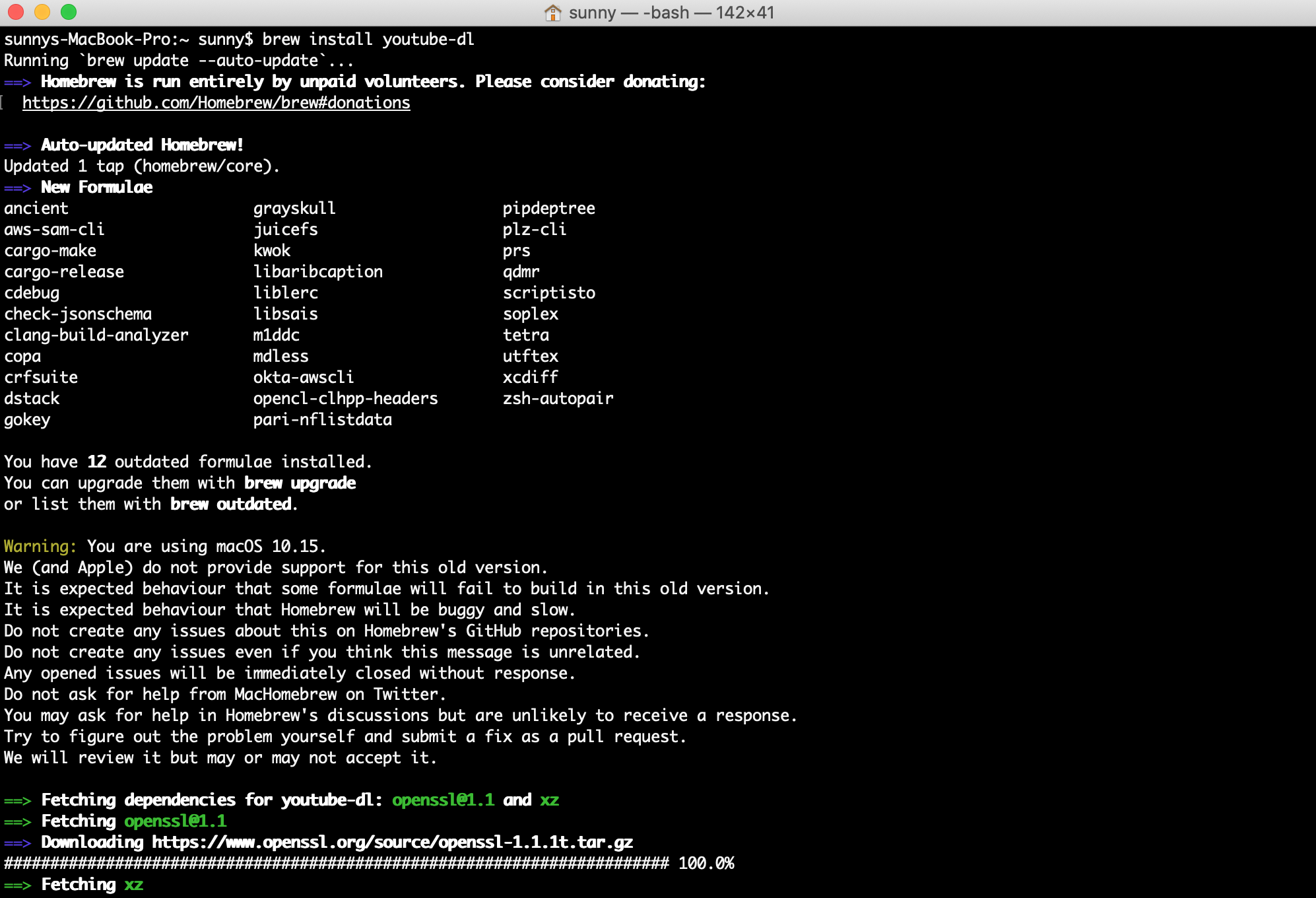MacOS Youtubedl 설치하기 HARU
